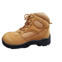 DYN Industrial Steel Cap Boots w Side Zip Safety Work Boots Construction Toe - Honey
