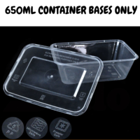 650ml Disposable Take Away Container Base Plastic Food Containers Microwave Bulk 