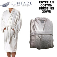 CONTARE 100% Egyptian Cotton Dressing Gown Bath Robe Terry Towelling Supersoft