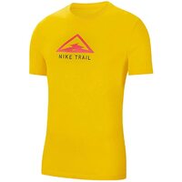 Nike Dri-Fit Trail Mens Trail Running T-Shirt Sports Gym Hiking - Yellow