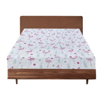 King Luxury 100% Cotton Flannelette Fitted Bed Sheet Authentic Flannel - Flamingo