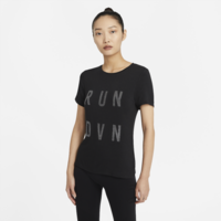 Nike Womens Run Division City Sleek Short Sleeve Top - Black