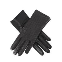DENTS Womens Olivia Silk Leather & Elastane Gloves - Black - One Size