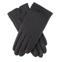 Dents Womens Ladies Katrina Detail Folded Cuff Warm Winter Soft Gloves - Black