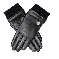 Dents Womens Black Helena Touchscreen Leather Gloves - Black