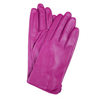 Dents Womens Classic Leather Gloves Winter Warm Soft Smooth Grain - Fuchsia