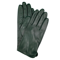 Dents Womens Classic Leather Gloves Winter Warm Soft Smooth Grain - Forest Green