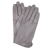 Dents Womens Classic Leather Gloves Winter Warm Soft Smooth Grain - Pearl Grey