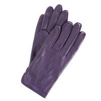 Dents Womens Classic Leather Gloves Winter Warm Soft Smooth Grain - Purple