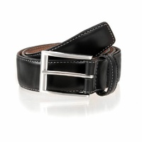 Dents Premium Quality Leather Belt Full Grain Classic Genuine -  Black - Large (37"-39")