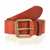 Dents Premium Waxed Leather Belt Full Grain Classic Genuine - Tan - Large (37"-39")