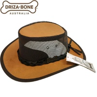 DRIZABONE Leather Cooler Jackaroo Hat Vent Squashy Travel Outback Wide Brim