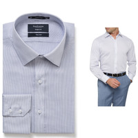 Van Heusen Euro Tailored Fit Men's Long Sleeve Shirt - Blue Stripe