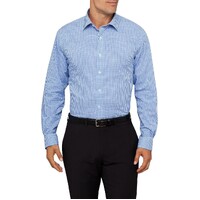 Van Heusen Euro Tailored Fit Shirt Men's Long Sleeve - Blue Check