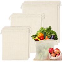 Set of 10 ECOCLAND Reusable Mesh Produce Bags Fruit Grocery Storage Washable Eco Bag