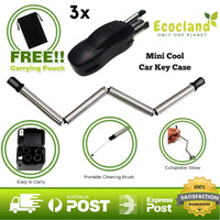 3x ECOCLAND Collapsible Reusable Straw Stainless Drinking Portable Straws