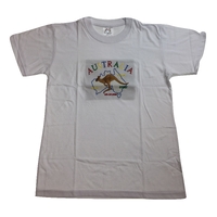 Adult Australia Kangaroo T Shirt Tee 100% Cotton Top Aussie Day - White