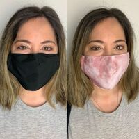 2-Pack Face Mask 100% Cotton Washable Reusable Mask Protect Fabric Mouth Cover w PM 2.5 Filters