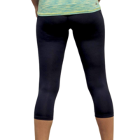 Peak Women's Capri Running Gym Sport 3/4 Length Tight Pants - Black