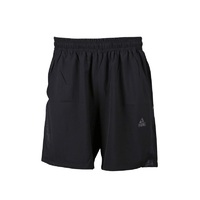 Peak Mens Running Gym Sport Shorts Comfortable Woven Short - Black/Dark Grey