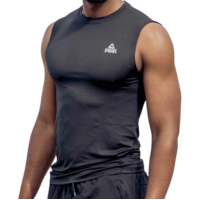 Peak Mens Flex Sleeveless Training Tee Shirt Tank Sport Workout - Black