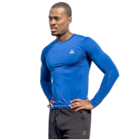 Peak Men's Performance Long Sleeve Training Tee Sport Workout - Royal Blue