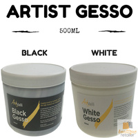 500ml ARTIST GESSO Canvas Primer Craft Wood Sealer Non-Toxic Water Based