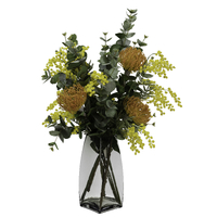 72cm Leucospermum & Mimosa Arrangement Artificial Flowers Floral Decor Plant