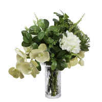 50cm Hydrogena & Orchid Artificial Flower Bunch Arrangement Decor Bouquet Green