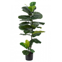 110cm Potted Faux Fiddle Leaf Fig Tree Artificial Plant Flower Green