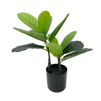 45cm Fiddle Fig Leaf Plant in Pot Artificial Green Plant Faux Fake