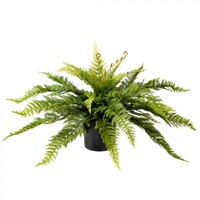 40cm Leather Fern in Pot Potted Artificial Flower Green Plant