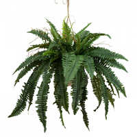 88cm Potted Faux Boston Fern in Hanging Planter Display Artificial Plant Flower