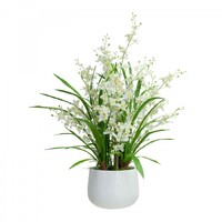 78cm Dancing Lady in Pot Artificial Flower Plant Decor - Cream
