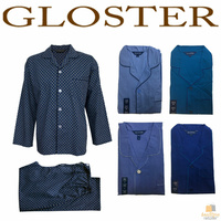 GLOSTER Pyjamas PJs SET Mens Long Sleeve Shirt & Pants Cotton Rich Pajamas BR011