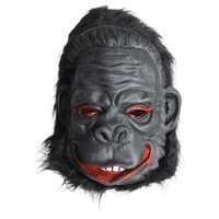 Gorilla Mask Monkey Costume Halloween Animal Ape Chimp with Hair Accessory Latex