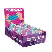 6PC GLITTOPUTTI Arm Bands Silicone Slime Wristband w Tub - Assorted Colours
