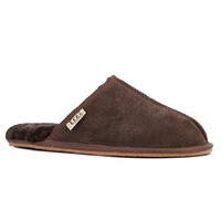 GROSBY Buck UGG Mens Sheepskin Slippers Scuff Slip On Leather Moccasins