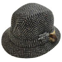 IRISH Hanna Country Herringbone Hat Irish English Plain Tweed Warm Cap Mens