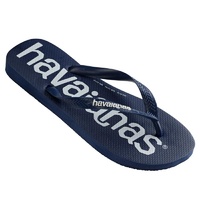 Havaianas Iconic Thongs Flip Flops Top Logo Marinho Brazil - Navy Blue/White