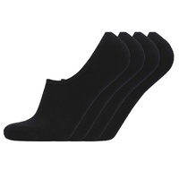 Henleys Mens Classic Invisible Socks 4-Pack - Black