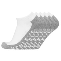 Henleys Mens Active Ankle Socks 5-Pack - White/Grey