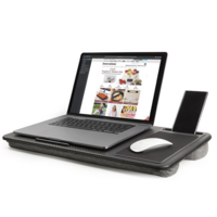 Multifunctional Lap Desk Station w Polyester Dual Bolster Cushion