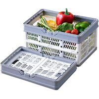 2x 19L Portable Collapsible Shopping Storage Basket with Handle