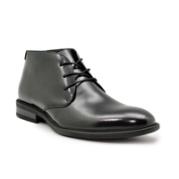 Massa Men's Hugo Desert Boot Shoes Leather Chukka Dress Formal - Black