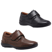 HUSH PUPPIES BLOKE Leather Shoes Slip On Extra Wide Work All Day Comfort