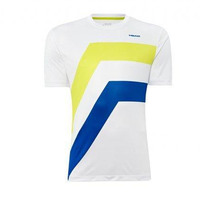 Head Boys Youth Dive Top T-Shirt Tee Tennis Shirt - White/Lime  