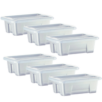 6x Italplast Storage Box with Lid- 1 Litre Container W/ Carry Handles