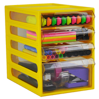 4-Tier Office Cabinet Storage Station Drawer Home Stationary Box - Banana