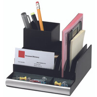 All-in-One Workspace Desk Organiser Caddy Home Office Storage Pen - Black